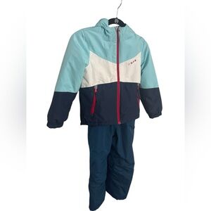Colorblock Kids' Snowsuit with Red Accents